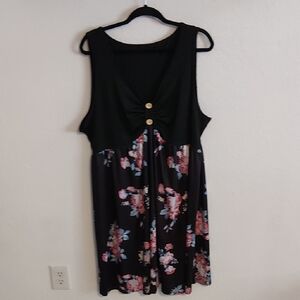 Chic Black Floral Midi Dress